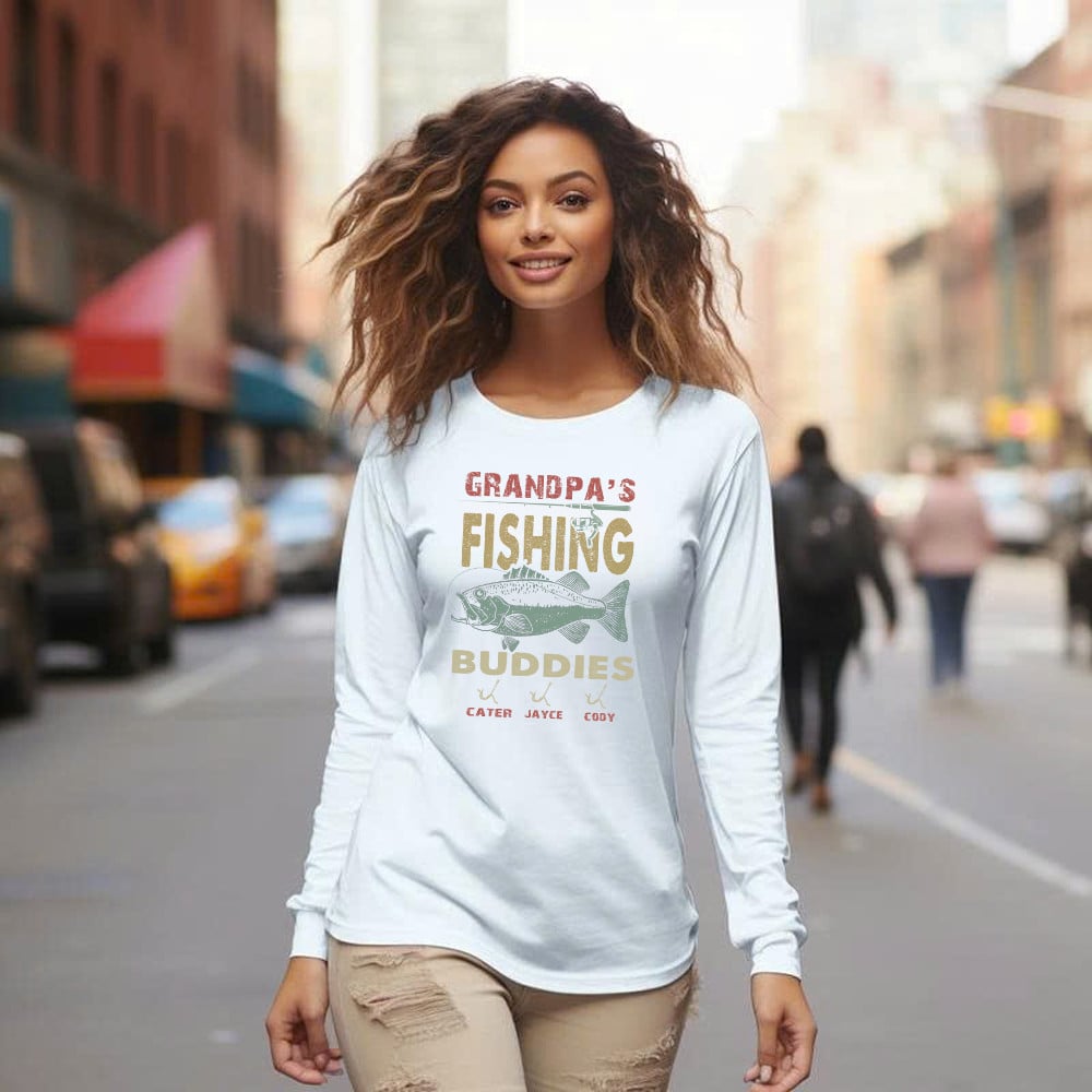 Grandpa’s Fishing Buddies Shirt Vintage Retro Fisherman Long Sleeve Shirt Men Women